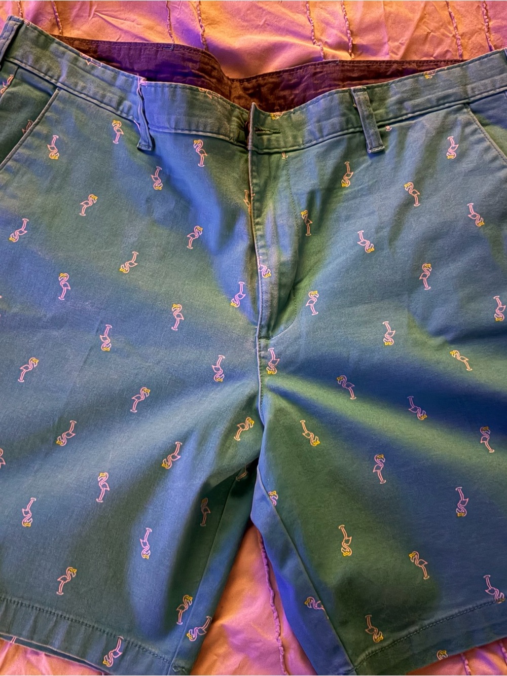 George Blue-Grey Shorts with Teal Stitching